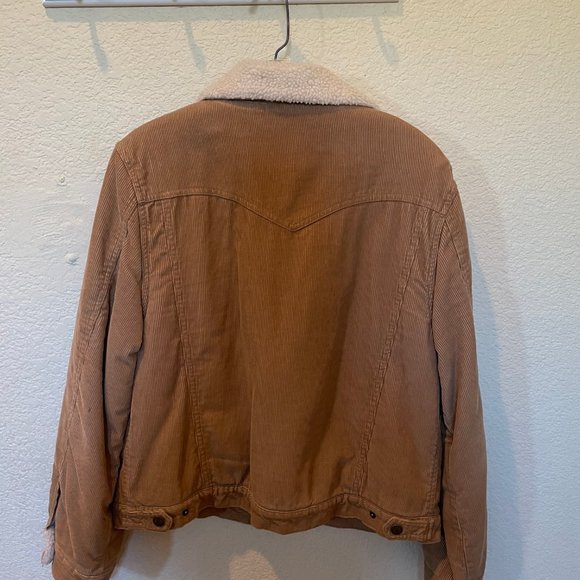 Marvin Richards Corduroy Wool Lined Jacket Womans M Medium Brown Tan Long Sleeve - Picture 3 of 3